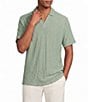 Rowm Short Sleeve Solid Terry Johnny Collar Shirt - Image 1