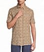 Rowm Short Sleeve Textured Cross Tile Print Shirt - Image 1