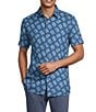Rowm Short Sleeve Textured Floral Print Shirt - Image 1