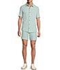 Rowm Short Sleeve Textured Solid Button Front Shirt - Image 3
