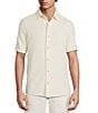 Rowm Short Sleeve Textured Solid Button Front Shirt - Image 5