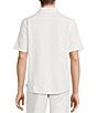 Rowm Short Sleeve Textured Solid Coatfront Shirt, Color:Winter White - Image 2