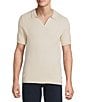 Rowm Short Sleeve Textured Solid Knit Sweater Shirt, Color:Beige - Image 1