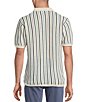 Rowm Short Sleeve Textured Stripe Sweater Button Front Shirt - Image 2