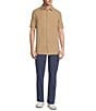 Rowm Solid Texture Short Sleeve Point Collar Button Front Shirt - Image 3