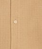 Rowm Solid Texture Short Sleeve Point Collar Button Front Shirt - Image 4
