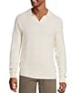 Rowm Textured Johnny Collar Sweater, Color:White - Image 1