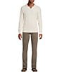Rowm Textured Johnny Collar Sweater, Color:White - Image 3