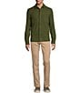 Color:Olive - Image 3 - The Camper Solid Waffle Long Sleeve Button Front Shirt