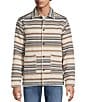 Rowm The Drifter Jacquard Long Sleeve Stripe Chore Jacket, Color:White - Image 3