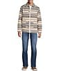 Rowm The Drifter Jacquard Long Sleeve Stripe Chore Jacket, Color:White - Image 4