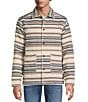 Rowm The Drifter Jacquard Long Sleeve Stripe Chore Jacket, Color:White - Image 3