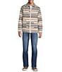 Rowm The Drifter Jacquard Long Sleeve Stripe Chore Jacket, Color:White - Image 4