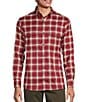 Color:Cherry - Image 1 - The Lodge Collection Flannel Medium Plaid Button Down Shirt