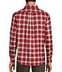 Color:Cherry - Image 2 - The Lodge Collection Flannel Medium Plaid Button Down Shirt