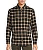 Color:Black - Image 1 - The Lodge Collection Flannel Medium Plaid Button Down Shirt