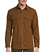 Color:Tobacco - Image 1 - The Lodge Collection Long Sleeve Brushed Solid Button Down Shirt