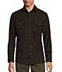 Color:Brown - Image 1 - The Lodge Collection Long Sleeve Brushed Solid Button Down Shirt