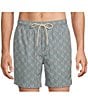 Rowm Tile Print 6#double; Swim Trunks, Color:Winter White - Image 1