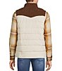 Rowm Western Full Button Snap Quilted Mock Neck Vest, Color:Ivory - Image 2