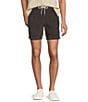 Rowm Rowm's Outsider's Oasis Solid Drawstring Corduroy Dyed Solid 7#double; Inseam Shorts, Color:Charcoal - Image 1