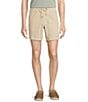 Rowm Rowm's Outsider's Oasis Solid Drawstring Corduroy Dyed Solid 7#double; Inseam Shorts, Color:Stone - Image 1