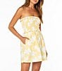 Roxy Avalon Floral Printed Strapless Linen Blend Dress - Image 3