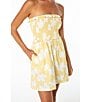 Roxy Avalon Floral Printed Strapless Linen Blend Dress - Image 4