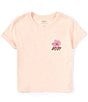 Color:Pale Dogwood - Image 2 - Big Girls 7-16 Hibiscus Paradise Short Sleeve T-Shirt
