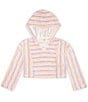 Color:Pirouette Surf Happy Stripe - Image 1 - Big Girls 7-16 Oh Na Na Cropped Pullover Hoodie