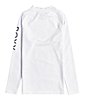 Color:Bright White - Image 2 - Big Girls 7-16 Raglan Long-Sleeve Whole Hearted Logo Rash Guard Top