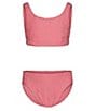 Roxy Big Girls Hula Loop Solid-Floral-Textured Tankini Top & Matching Bikini Bottom 2-Piece Swimsuit - Image 1