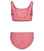 Roxy Big Girls Hula Loop Solid-Floral-Textured Tankini Top & Matching Bikini Bottom 2-Piece Swimsuit - Image 2