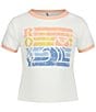 Roxy Big Girls Short Sleeve Retro Beach Baby T-Shirt - Image 1