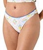 Roxy Catch My Drift Tropical Printed Scoop Neck Bralette Swim Top & Printed Moderate Coverage Hipster Swim Bottom - Image 2