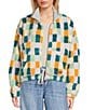 Roxy Cold Surf Bold Checkered Pattern Long Sleeve Sherpa Jacket, Color:Multi - Image 1