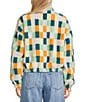 Roxy Cold Surf Bold Checkered Pattern Long Sleeve Sherpa Jacket, Color:Multi - Image 2