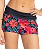 Color:Anthracite Floral - Image 1 - Endless Summer Floral Print Swim Cover-Up Board Shorts