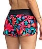 Color:Anthracite Floral - Image 2 - Endless Summer Floral Print Swim Cover-Up Board Shorts