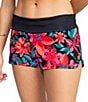 Color:Anthracite Floral - Image 5 - Endless Summer Floral Print Swim Cover-Up Board Shorts