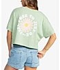 Color:Laurel Green - Image 1 - Feel Free Cropped Graphic T-Shirt