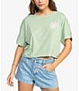 Color:Laurel Green - Image 2 - Feel Free Cropped Graphic T-Shirt