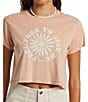Color:Cafe Creme - Image 1 - Feel Free Cropped Graphic T-Shirt