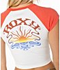 Roxy Garrett Wave Color Blocked Raglan Sleeve Cropped T-Shirt - Image 3
