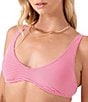 Roxy Good Vibes Seersucker Scoop Neck Bralette Swim Top - Image 1