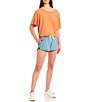 Color:Toasted Nut - Image 3 - Having Fun Raw Edge Relaxed Cropped Tee