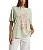 Color:Laurel Green - Image 1 - Hibiscus Paradise Graphic T-Shirt
