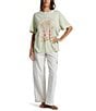 Color:Laurel Green - Image 3 - Hibiscus Paradise Graphic T-Shirt