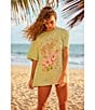 Color:Laurel Green - Image 4 - Hibiscus Paradise Graphic T-Shirt