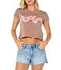 Roxy Hibiscus Row Short Sleeve Cropped T-Shirt - Image 1